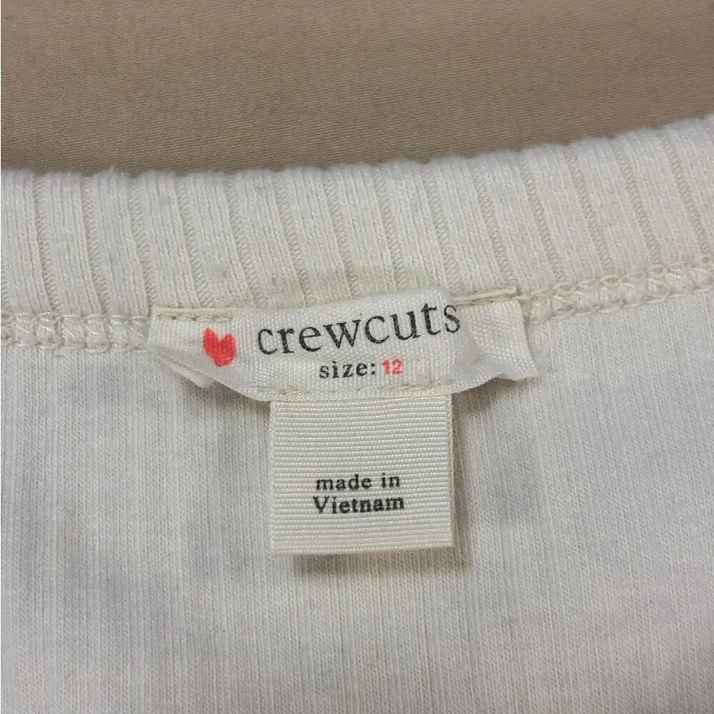Crewcuts Girls White and Red Plaid Ribbed Long Sleeve Top Dress Size 12